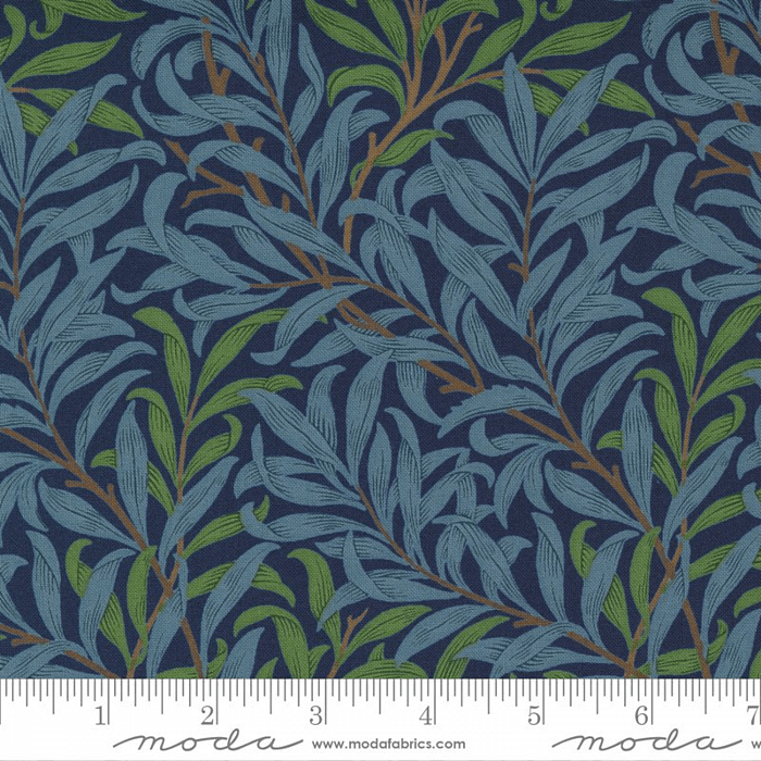 Ткань хлопок пэчворк синий, флора, Moda (арт. 8361 13)