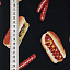Ткань хлопок пэчворк черный разноцветные, еда и напитки необычные, ALFA (арт. 243010)