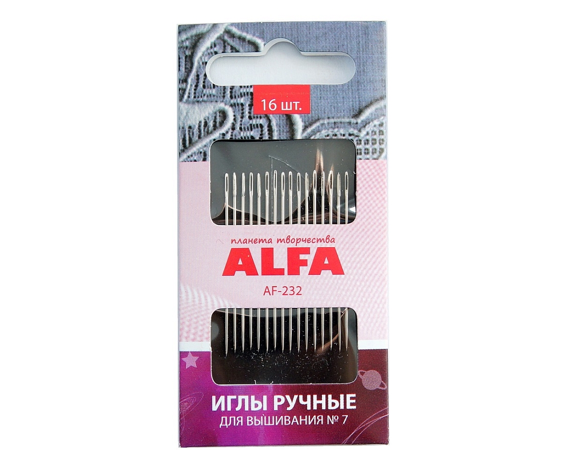Ручные иглы для вышивания Alfa AF-232 16 шт.