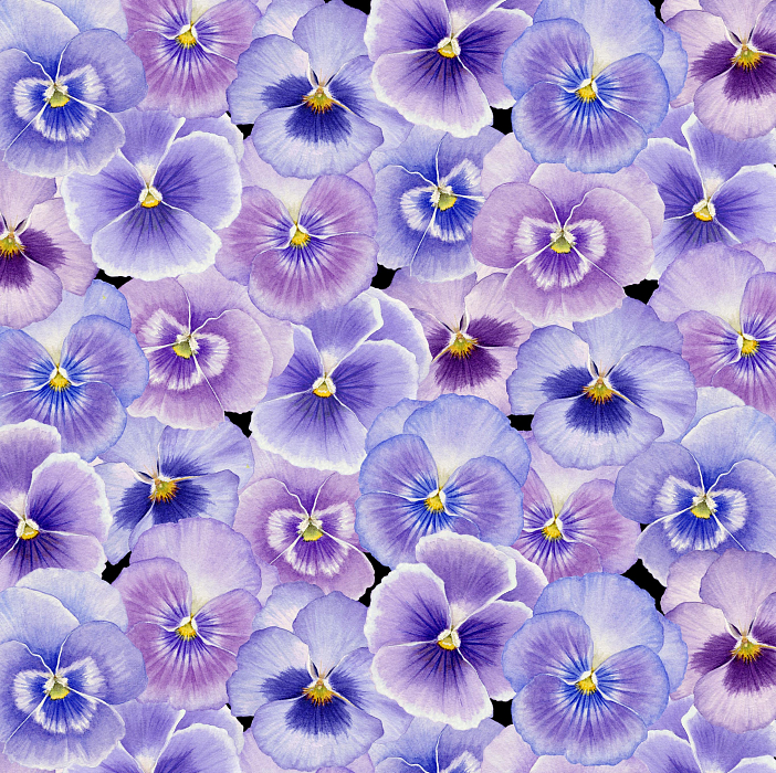 Ткань хлопок пэчворк фиолетовый сиреневый, цветы, Henry Glass (арт. 216104)