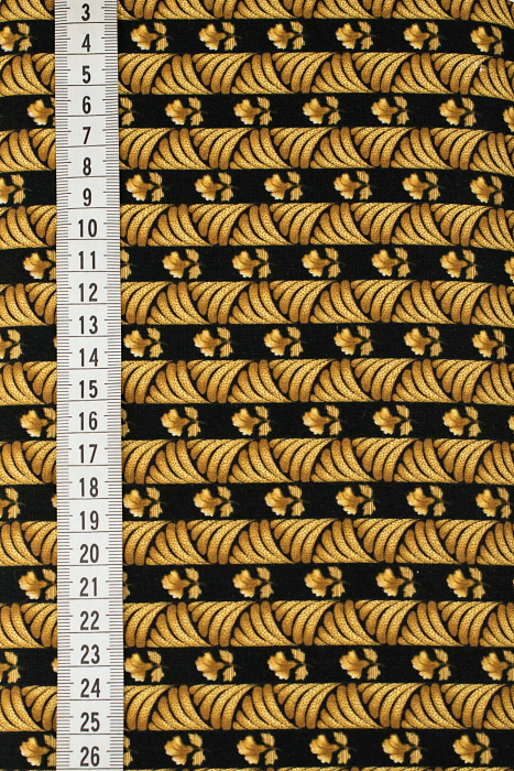 Ткань хлопок пэчворк желтый черный, полоски, ALFA (арт. 213259)