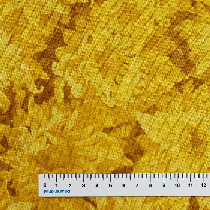 Ткань хлопок пэчворк желтый, цветы, Timeless Treasures (арт. 1419-79280-555)