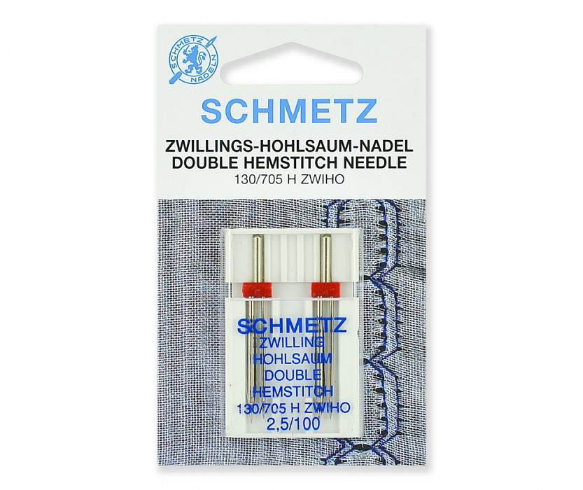 Иглы для мережки Schmetz двойные № 100/2.5 2 шт.