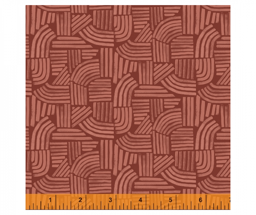 Ткань хлопок пэчворк красный, полоски геометрия, Windham Fabrics (арт. 52254-5)
