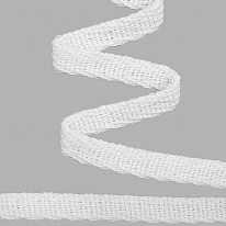 Шнур плетеный плоский х/б 10 мм белый