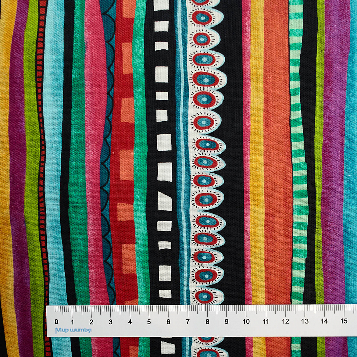 Ткань хлопок пэчворк разноцветные, полоски, Benartex (арт. 10432-99)