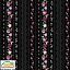Ткань хлопок пэчворк черный, цветы бордюры, Stof (арт. 4501-353)