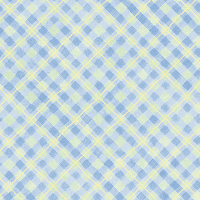 Ткань хлопок пэчворк голубой, клетка, Henry Glass (арт. 216103)