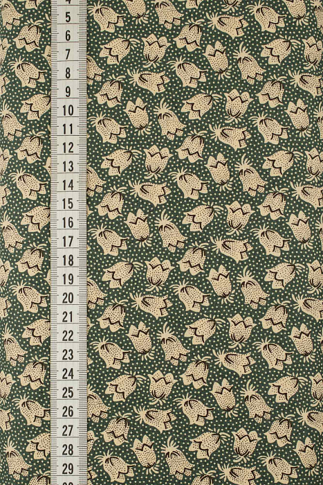 Ткань хлопок пэчворк желтый зеленый, цветы горох и точки, ALFA (арт. 229680)