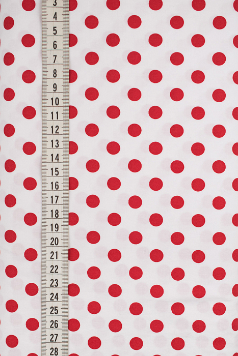 Ткань хлопок пэчворк красный белый, горох и точки, ALFA (арт. 242001)