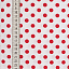 Ткань хлопок пэчворк красный белый, горох и точки, ALFA (арт. 242001)