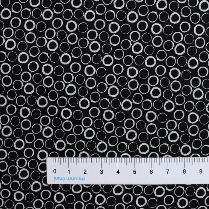 Ткань хлопок пэчворк черный, геометрия, Benartex (арт. 1339499B)