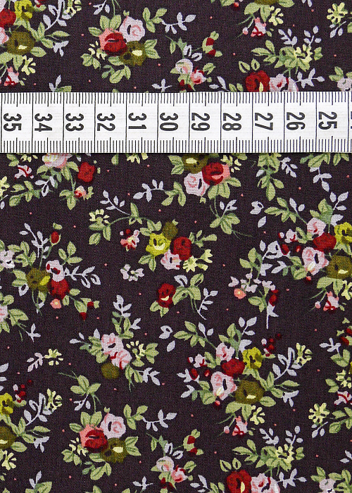 Ткань хлопок плательные ткани зеленый фиолетовый, мелкий цветочек, ALFA C (арт. 128498)