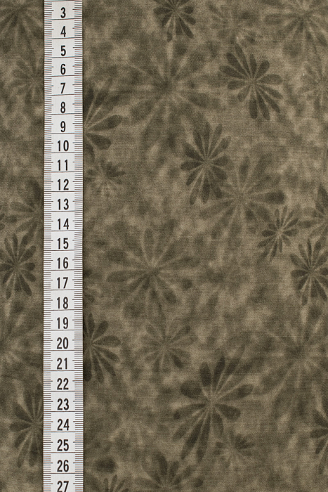 Ткань хлопок пэчворк серый, цветы, ALFA (арт. 213335)