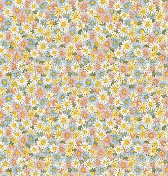 Ткань хлопок пэчворк желтый розовый голубой, , Benartex (арт. 253308)