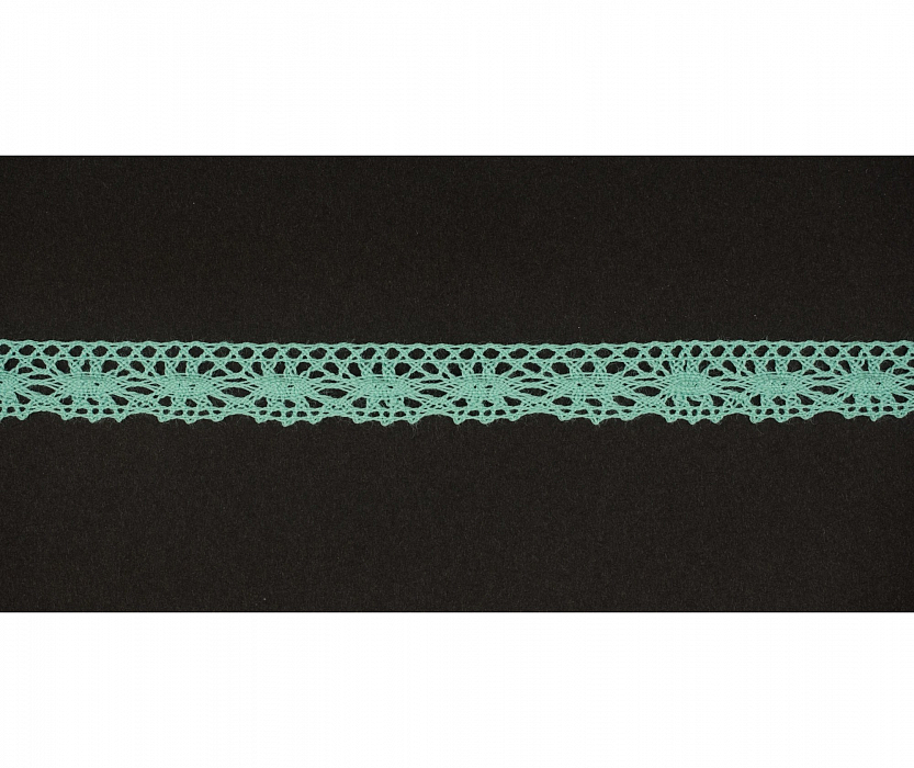 Кружево вязаное хлопковое Alfa AF-359-075 13 мм мятный