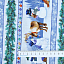 Ткань хлопок пэчворк голубой, бордюры новый год, Henry Glass (арт. 357-11)