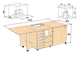 Стол швейный Комфорт 1Q+