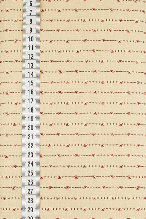 Ткань хлопок пэчворк коричневый, полоски горох и точки завитки, ALFA (арт. 234747)