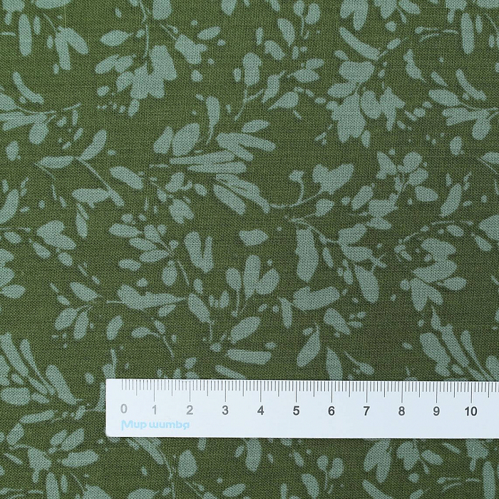 Ткань хлопок пэчворк зеленый, флора, Wilmington Prints (арт. AL-12336)
