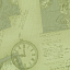 Ткань хлопок пэчворк травяной, надписи винтаж, Stof (арт. 95392)