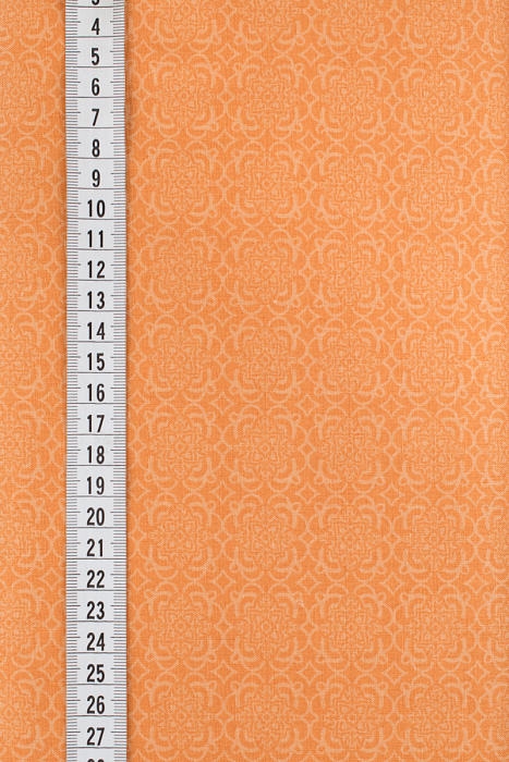 Ткань хлопок пэчворк оранжевый, дамаск, ALFA (арт. 213697)