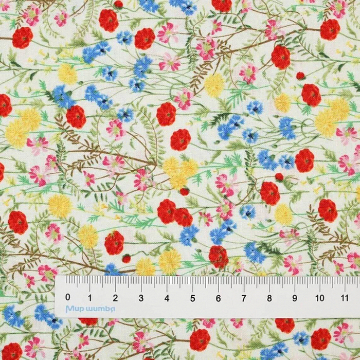 Ткань хлопок пэчворк разноцветные, цветы, Blank Quilting (арт. 2607-01)