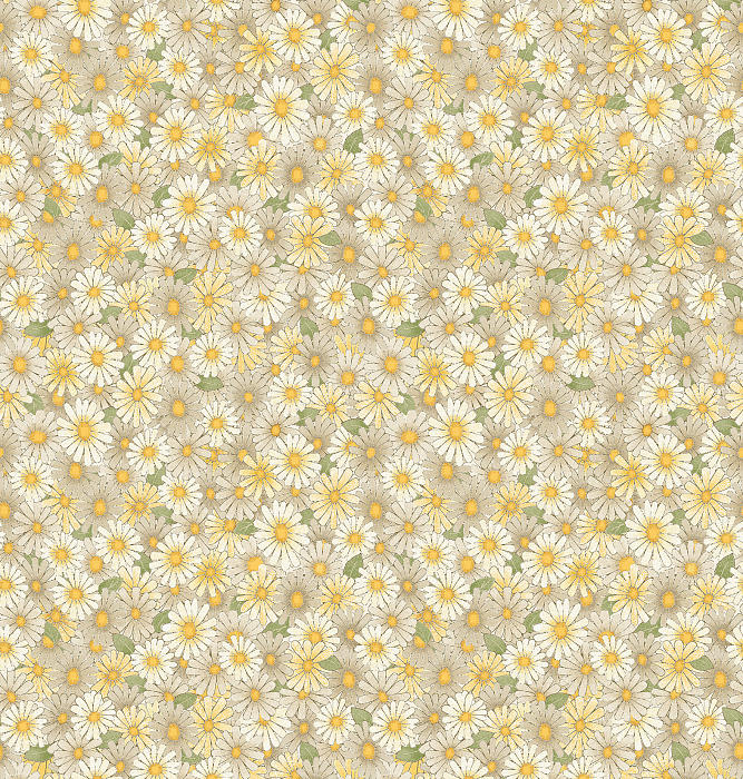 Ткань хлопок пэчворк желтый, мелкий цветочек цветы, Benartex (арт. 253307)