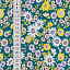 Ткань хлопок пэчворк бирюзовый, мелкий цветочек цветы, ALFA (арт. 242875)
