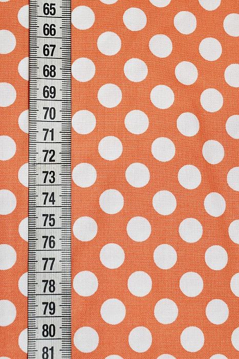 Ткань хлопок пэчворк оранжевый, горох и точки, Michael Miller (арт. CX1492-TANG-D)