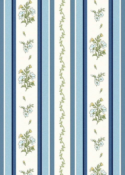 Ткань хлопок пэчворк синий, бордюры флора, Maywood Studio (арт. MAS8515-B)