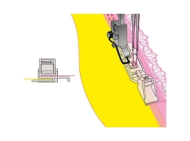 Лапка для распошив. машин Bernette b42,48 для кружев