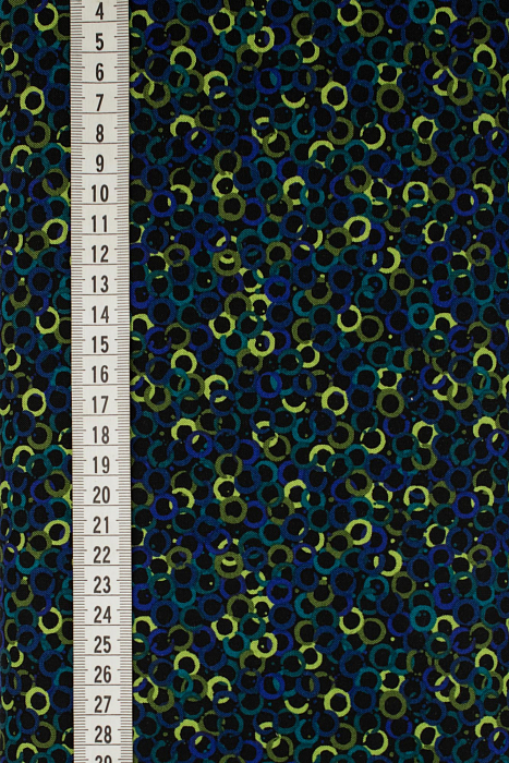 Ткань хлопок пэчворк желтый синий черный, геометрия горох и точки, ALFA (арт. 213298)