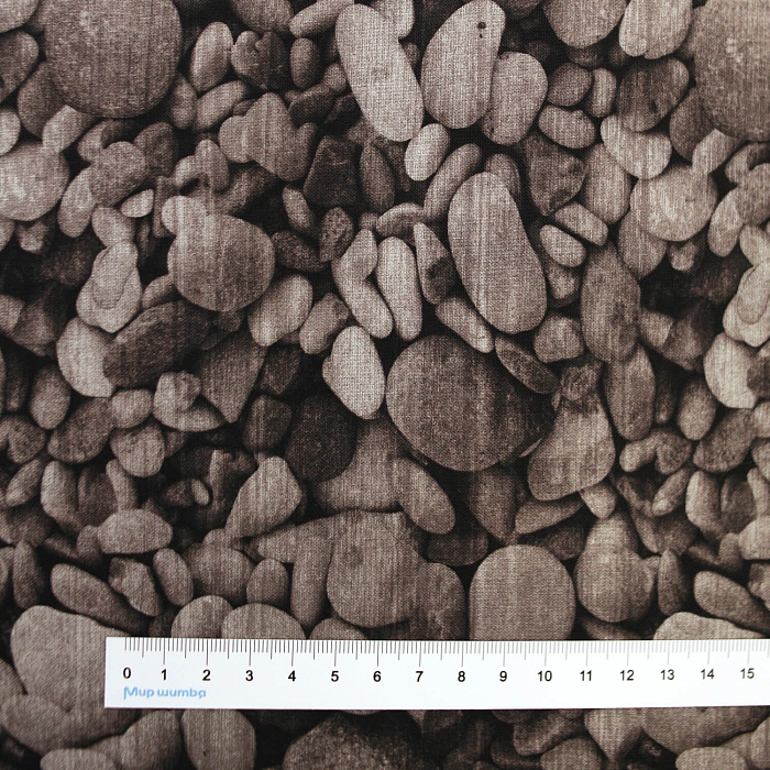 Ткань хлопок пэчворк серый, фактура морская тематика природа реалистичные флора, Benartex (арт. 10275-13)