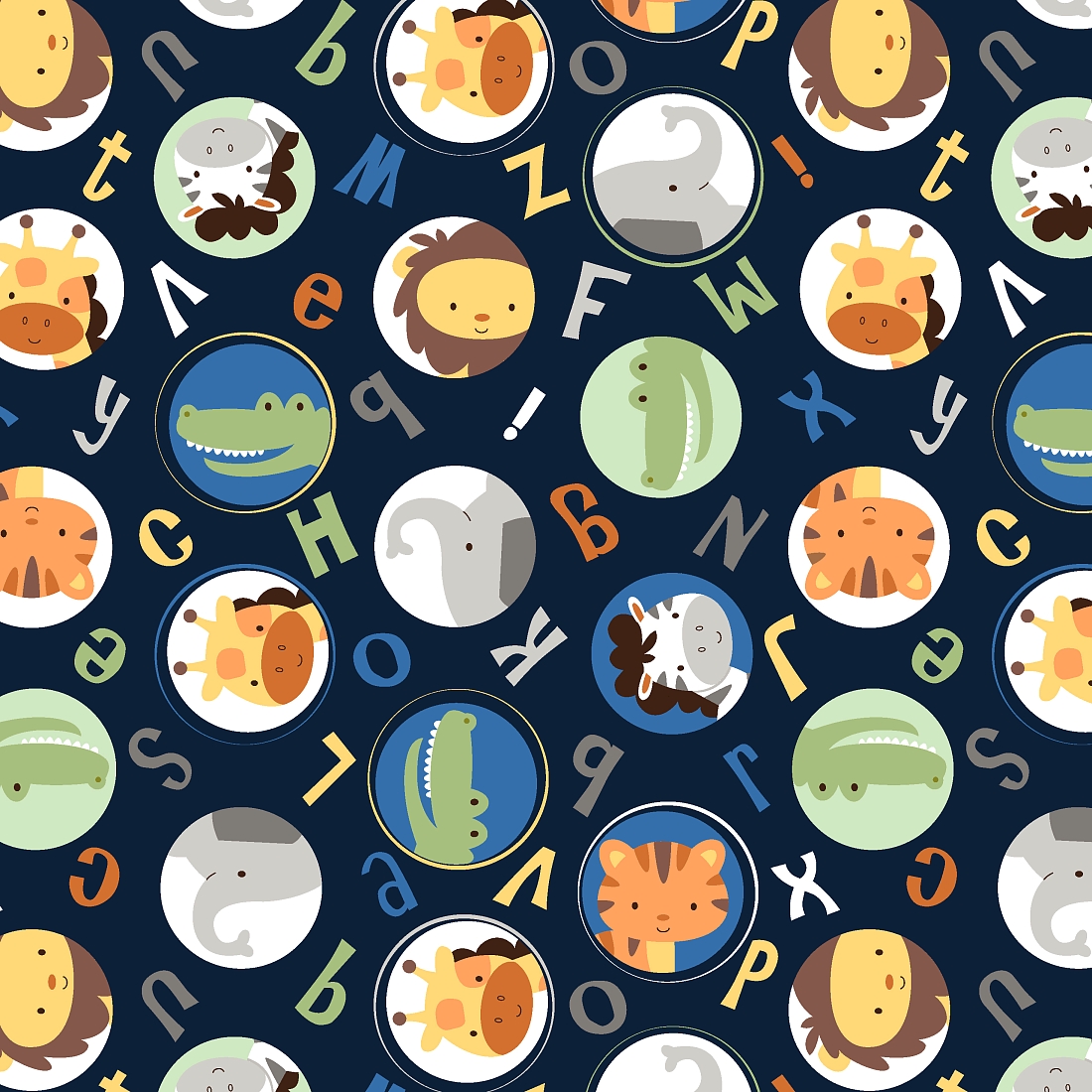Ткань фланель для пэчворка разноцветные, детская тематика, Windham Fabrics (арт. 50450-2)