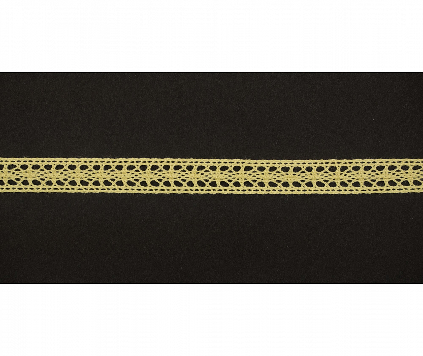 Кружево вязаное хлопковое Alfa AF-368-010 12 мм желтый