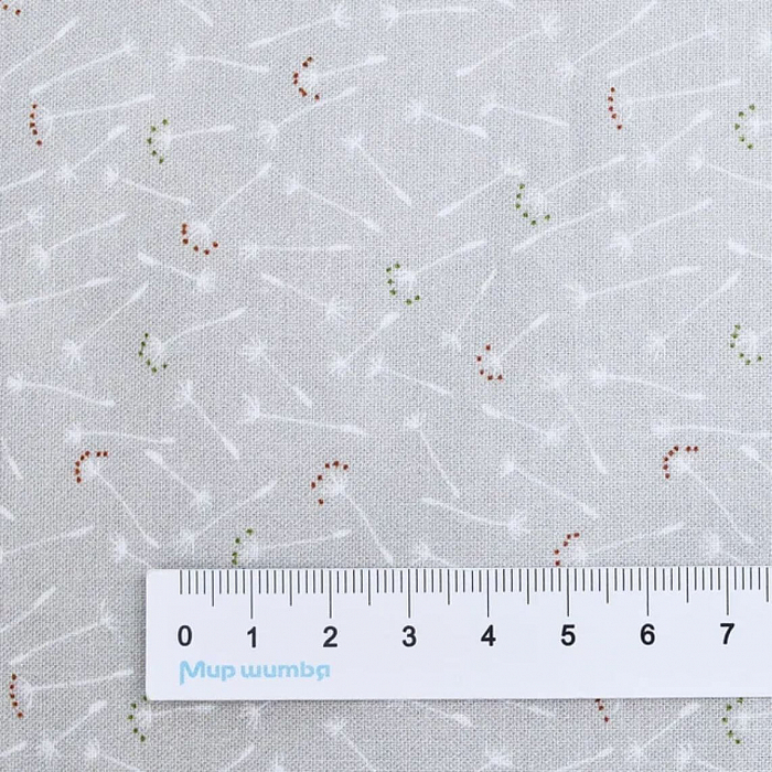 Ткань хлопок пэчворк серый, цветы, P&B (арт. 4900 NE)