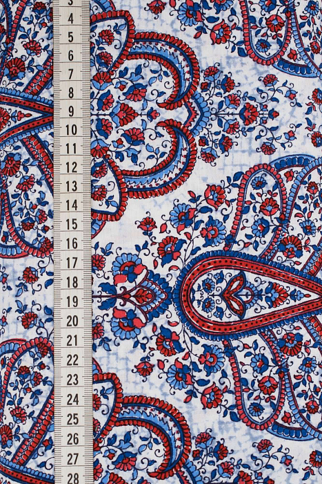 Ткань хлопок пэчворк красный синий белый голубой, , ALFA (арт. 230226)