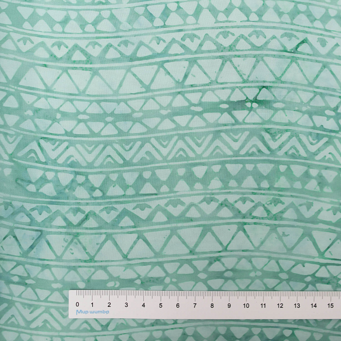 Ткань хлопок пэчворк голубой, полоски необычные геометрия батик, Moda (арт. 4357 22)