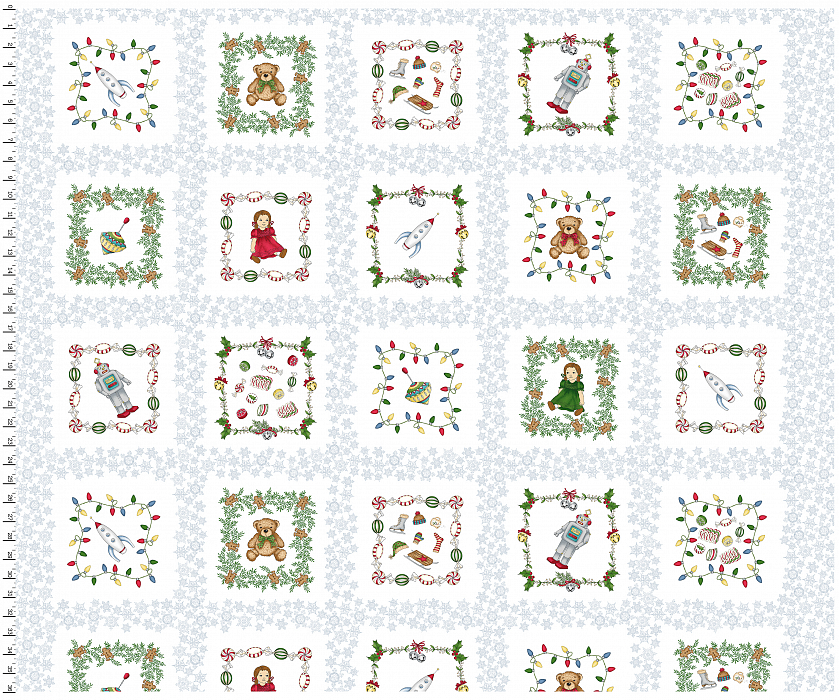 Ткань фланель пэчворк разноцветные, праздники новый год, Maywood Studio (арт. MASF9000-B)