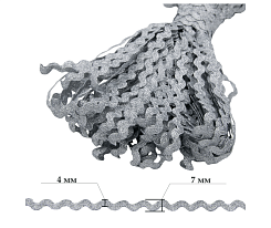 Тесьма вьюнчик с метанитью, 7 мм, серебро