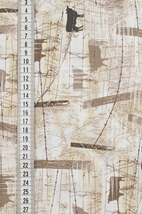 Ткань хлопок пэчворк бежевый коричневый, ферма животные, ALFA (арт. 213096)