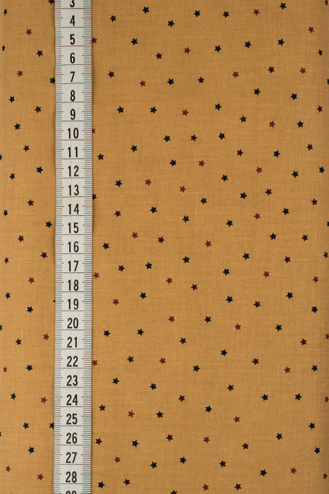 Ткань хлопок пэчворк коричневый, звезды, ALFA (арт. 229656)