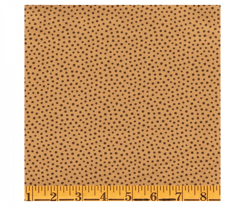 Ткань хлопок пэчворк коричневый, горох и точки, Moda (арт. 42353-17)