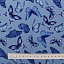 Ткань хлопок пэчворк синий, птицы и бабочки, Blank Quilting (арт. 1725-75)