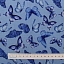 Ткань хлопок для пэчворка для одежды синий, птицы и бабочки, Blank Quilting (арт. 1725-75)