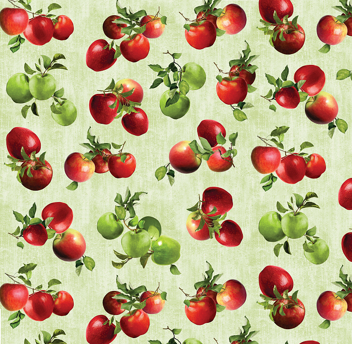 Ткань хлопок пэчворк красный, ягоды и фрукты, Benartex (арт. 8856-46)