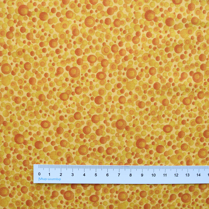 Ткань хлопок пэчворк оранжевый, необычные геометрия горох и точки, Moda (арт. 51246 15D)