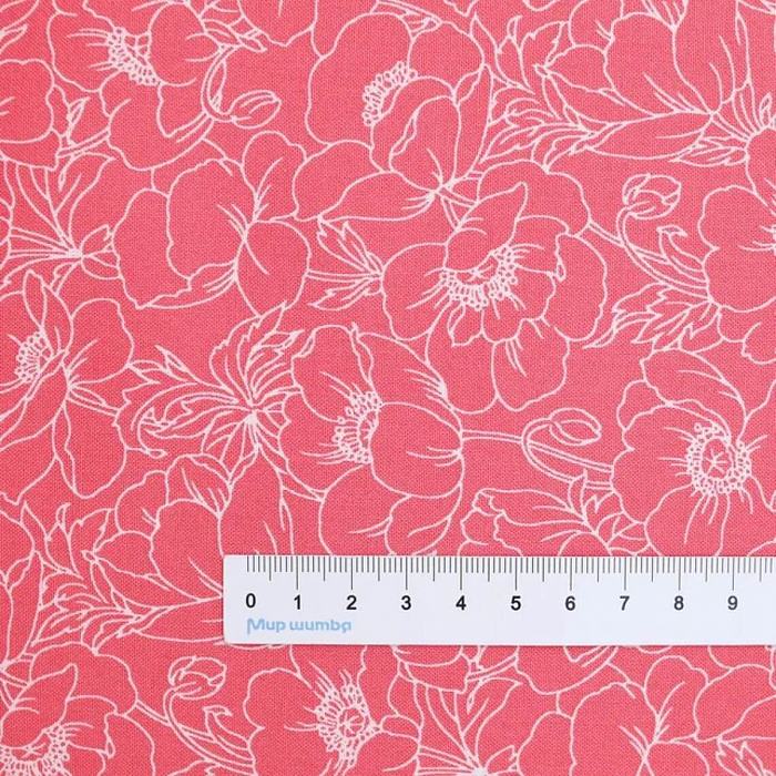 Ткань хлопок пэчворк розовый, цветы, Benartex (арт. 0062320B)