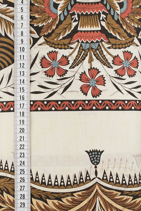 Ткань хлопок пэчворк разноцветные, цветы бордюры восточные мотивы, ALFA (арт. AL-4295)